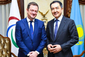 Фотография к новости: Сағынтаев Халықаралық паралимпиада комитетінің президентімен кездесті