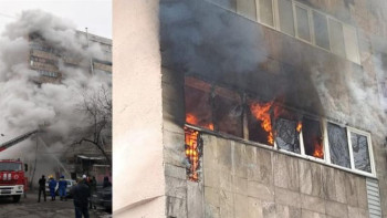 Фотография к новости: Алматыда көпқабатты үйде өрт шықты 