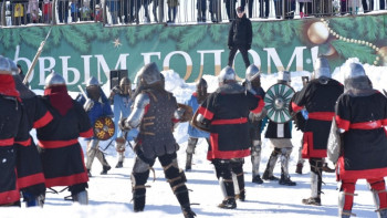 Фотография к новости: Астанада ортағасырлық шайқастан бұқаралық жекпе-жектер өтті