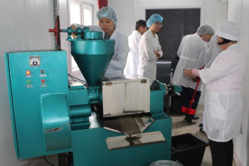 Фотография к новости: ҚазАТУ өсімдік майын өңдейтін цехты іске қосты