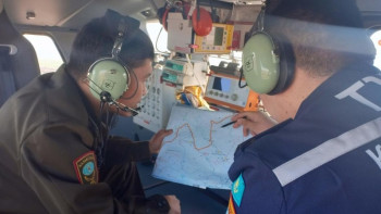 Фотография к новости: Батыс Қазақстанда өртке қауіпті аудандарды әуеден барлады