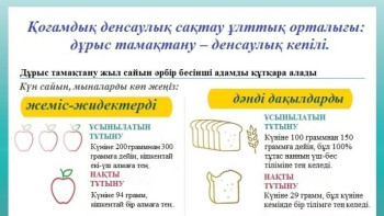 Фотография к новости: Қоғамдық денсаулық сақтау ұлттық орталығы: Дұрыс тамақтану – денсаулық кепілі