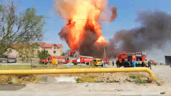 Фотография к новости: Шымкентте газ құю бекетінде жарылыс болды