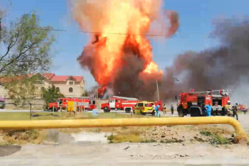 Фотография к новости: Шымкентте газ құю бекетінде жарылыс болды