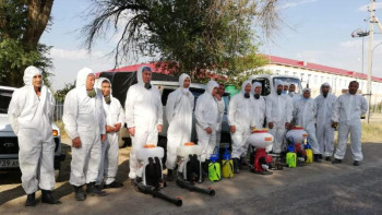 Фотография к новости: Арыста дизенфекция мамандары жұмысты бастап кетті