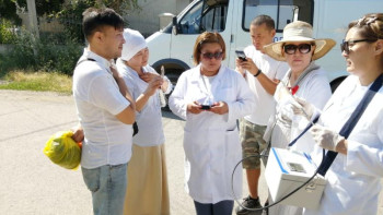 Фотография к новости: Арыс қаласында жоспардан тыс сынамалар алынды