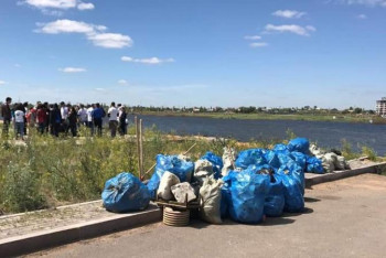Фотография к новости: Елордада тазалау науқанының қатысушылары 700 қап қоқыс жинады