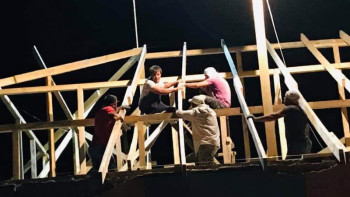 Фотография к новости: Арыста түнде де құрылыс жұмыстары жүріп жатыр