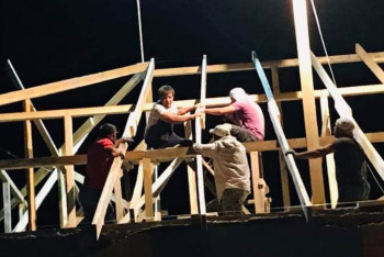 Фотография к новости: Арыста түнде де құрылыс жұмыстары жүріп жатыр