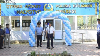 Фотография к новости: Түркістан облысында полиция бөлімінің халықтық кеңсесі ашылды