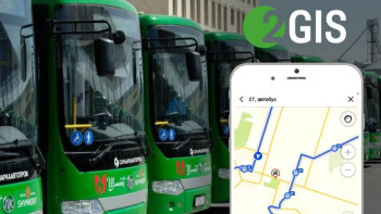 Фотография к новости: Шымкентте 2ГИС қосымшасы автобустардың қозғалысын көрсете бастады