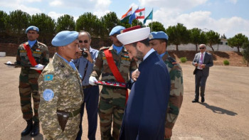 Фотография к новости: Қазақстандық бітімгерлер БҰҰ медалімен марапатталды