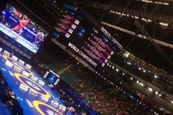 Фотография к новости: Әлем чемпионаты: Қазақ балуаны екі дүркін Олимпиада чемпионымен белдеседі