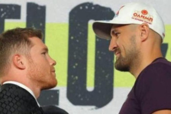 Фотография к новости: Канело мен Сергей Ковалев жекпе-жек алдында көз түйістірді