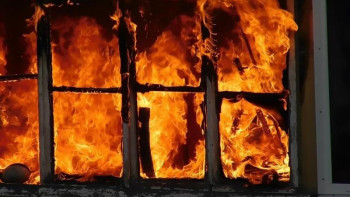 Фотография к новости: Рудныйдағы өрт. Зейнеткер өртеніп кетті