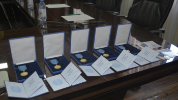 Фотография к новости: Түркістан облысында өрт сөндірушілер мен полицейлер марапатталды