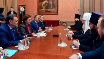 Фотография к новости: Назарбаева Мәскеу және бүкіл Ресей Патриархы Кириллмен кездесті