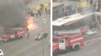 Фотография к новости: Нұр-Сұлтанда да жолаушылар автобусы өртке оранды