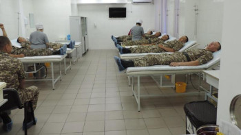 Фотография к новости: Әскери-техникалық мектептің курсанттары қан тапсырды