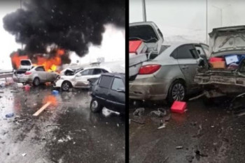 Фотография к новости: Шымкент - Сарыағаш автожолында 4 көлік соқтығысты: 15 адам зардап шекті