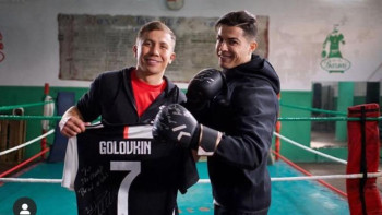 Фотография к новости: Бәрінің көргенін күте алмаймын: Головкин Криштиану Роналдумен түскен суретін жариялады