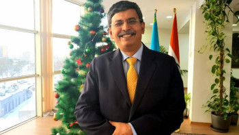 Фотография к новости: Үндістан елшісі Прабхат Кумар Жаңа жыл мерекесімен құттықтады