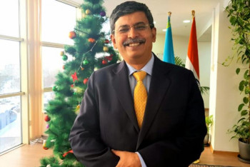 Фотография к новости: Үндістан елшісі Прабхат Кумар Жаңа жыл мерекесімен құттықтады