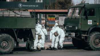 Фотография к новости: Елордада 50-ден астам техника дезинфекциялық жұмыстарға жұмылдырылды