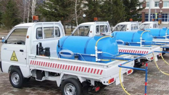 Фотография к новости: Көкшетауға дезинфекциялық көліктер жеткізілді