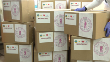 Фотография к новости: Волонтерлер карантиндегі үйлердің тұрғындарына көмектесті