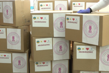 Фотография к новости: Волонтерлер карантиндегі үйлердің тұрғындарына көмектесті