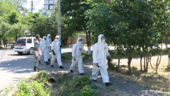 Фотография к новости: Таразда әскерилер 50 мың шаршы метр аумақты залалсыздандырған