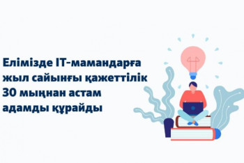 Фотография к новости: Елімізде IT-мамандарға жыл сайынғы қажеттілік 30 мыңнан астам адамды құрайды