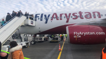 Фотография к новости: Түркістан әуежайына алғашқы рейс қонды 