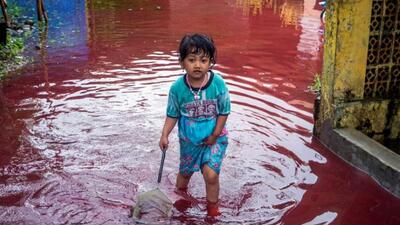 Индонезиядағы ауылдардың бірін қызыл су алып кетті