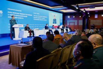 Фотография к новости: Ермекбаев шетелдік әріптестеріне ел әскерінің пандемиямен күрестегі қызметі туралы айтып берді