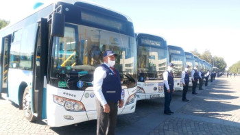 Фотография к новости: Талдықорғанда газбен жүретін жаңа автобустар қолданысқа берілді  