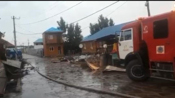 Фотография к новости: Алакөлдегі өрт. Өрт сөндірушілер 150 шақырымнан келді