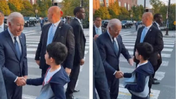 Фотография к новости: Байден мен қазақ баласы амандасты. Бала өзін қалай сезінгенін айтты