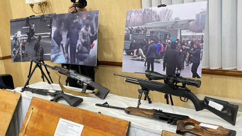 Фотография к новости: Мәжілісте қаңтар оқиғасына арналған көрме өтіп жатыр