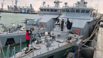 Фотография к новости: Каспийде теңізшілер су көлігінде жаттығу өткізді