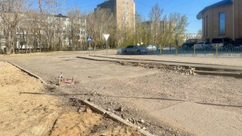 Фотография к новости: Қарағандыда жаңа асфальтты жаңбыр шайып кеткен