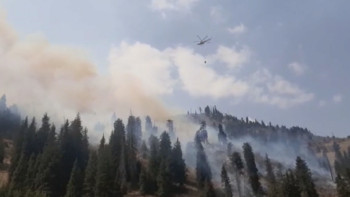 Фотография к новости: Медеудегі өрттен өрт сөндіруші қаза тапты