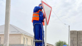 Фотография к новости: Шымкентте 3500 жол белгісі қойылады