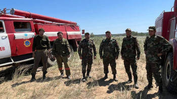 Фотография к новости: Абай облысындағы өрт: Алматы мен Қарағандының өрт сөндірушілері үйлеріне қайтты