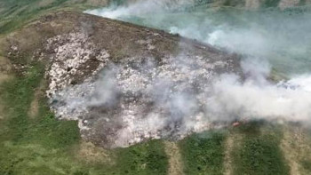 Фотография к новости: "Рельефке жету қиын". Катонқарағайдағы өртті сөндіруге 2 тікұшақ жұмылдырылды