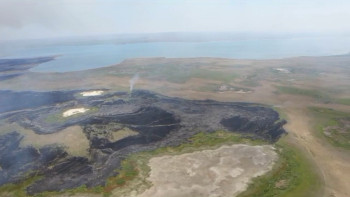 Фотография к новости: Абай облысындағы өрт. Өрттенген жердің болжамды ауданы 200 гектар
