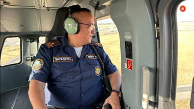 Жамбыл облысының өрт сөндірушілері таулы жердегі өртті сөндіріп жатыр