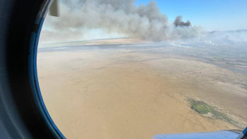 Фотография к новости: Атырау облысында өрт ошақтарын әуеден барлауға тікұшақ жұмылдырылды