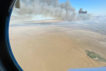 Фотография к новости: Атырау облысында өрт ошақтарын әуеден барлауға тікұшақ жұмылдырылды